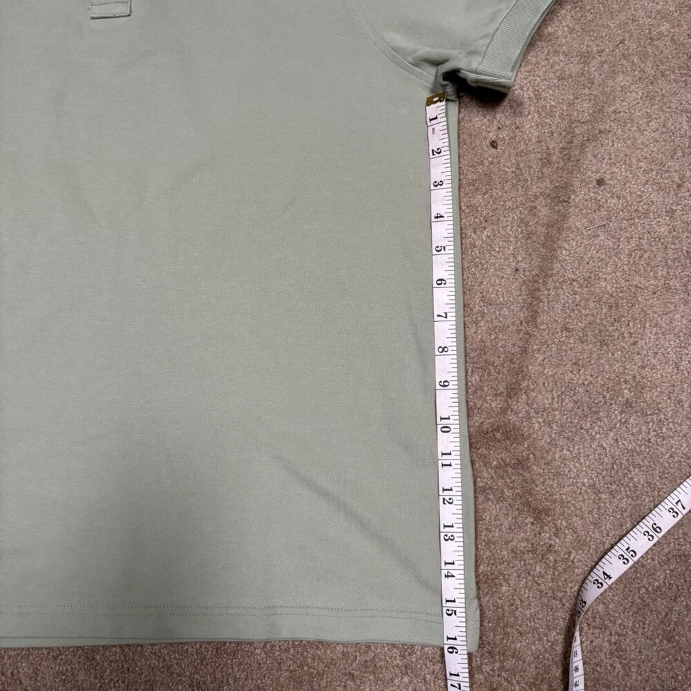 J. Crew Light Olive Green Flex Pique Untcked Short Sleeve Polo Shirt Size Large - Picture 8 of 8